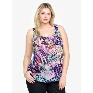 Torrid Dot Print Sleeveless Chiffon Georgette Tank